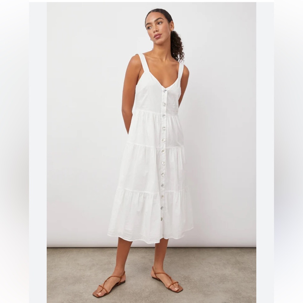 New Rails Violet White Cotton Shell Button Should… - image 1